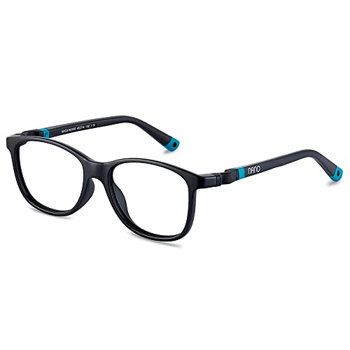 NANO OPTICAL GAFAS QUEST 3.0 NEGRO MATE/TURQUESA, PARA 8-12 AÑOS, TALLA 48