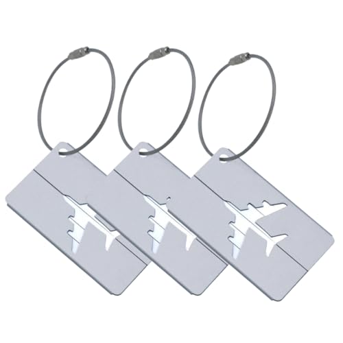 Kit Com 3 Tags Identificador Mala Viagem Seguro Resistente (Prata)