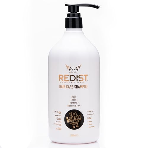 Redist Professional Hair Care Shampoo 12 in 1 Expert Formula 1000 ml – Rafforzante, Idratante, Anti crespo, Protezione del colore, tutti i tipi di capelli