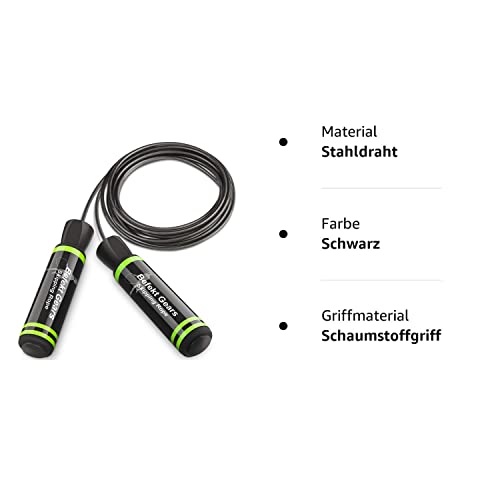 Foto von Springseil Befekt Gears Jump Skipping Rope Verstellbar Kugellager aus Stahl, weicher Griff und verstellbares Kabel für Fitness, Boxen, Double Unders, Crossfit, Gym für Kinder & Erwachsene