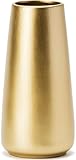 Light Gold Vase - 8' Big Gold Ceramic Flower vase for Home/Table/Accent Decor, Minimalist Modern Vases for Centerpieces, Room Decor, Living Room, Bedroom or Gift