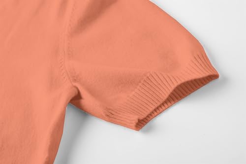 Image of DAIMIDY Women's Short Sleeve Sweater V Neck Summer Knit Tops | Business Casual Tops| Soft,Lightweight,Breathable and Comfortable| Perfect for Shopping,Date,Vacation,Daily Wear Etc.