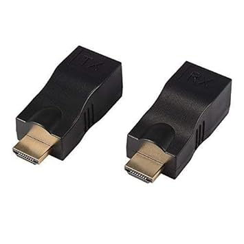 DooBuy HDMI Extender TX/RX Adapter Repeater HD 1080P 30M by Single LAN Cat5e CAT6 RJ45 Ethernet Cable (Pack of 2)