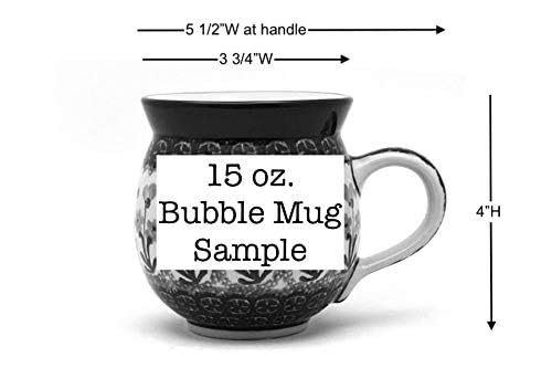 Taza Polish Pottery 15 oz Burbuja Pavo Real miniatura 3