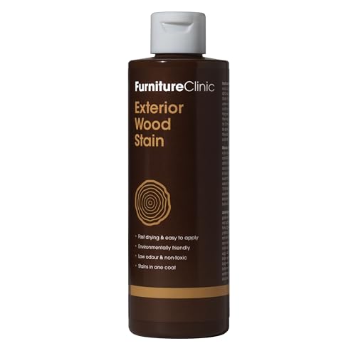 Tinte para madera exterior (verde bosque), secado rápido y fácil de aplicar, tinte concentrado para madera al aire libre, muebles de jardín, ventanas y revestimiento, 250 ml