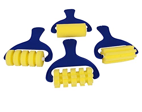 Yesier Paint Sponges For Kids Sponge Painting Brushes Early Learning Kids Painting Kits Early Learning Foam Brushes Art Crafts Sponge Brush Flower Pattern Brush, 43 Pack #TOP2