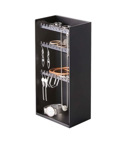 Yamazaki Home Tower Jewelry & Makeup Organizer, Standup Cosmetic Storage Box, Display Case, Accessories - Abs Plastic