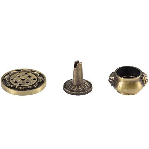 Hokpa Incense Burner, 3Pcs Bronze Incense Burner Holder Cone Holder Bowl-Shape Incense Burner For Joss Stick, Tower Incense, Incense Coil (3 Styles) #TOP16