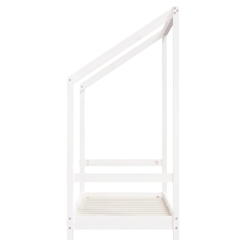 Kinderbett Weiß 70x140 cm Massivholz Kiefer mit Lattenrost und Schutzgitter für Kleinkinder geeignet, stabiles Holz, höhenverstellbar, umbaubar, mit Stauraum, ideal für Babys und Kinder