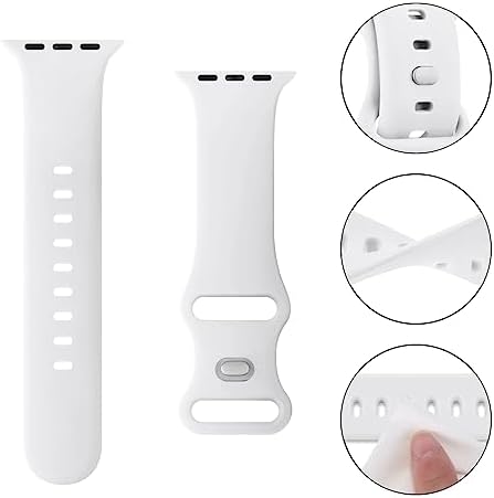 3 Pack Bands Compatible with Apple Watch Band 44mm 45mm 46mm 49mm 42mm(Series 3 2 1), Soft Silicone Replacement Sport Straps for iWatch Series 11 10 9 8 7 6 5 4 3 2 1 Ultra SE (3PackF) - 3