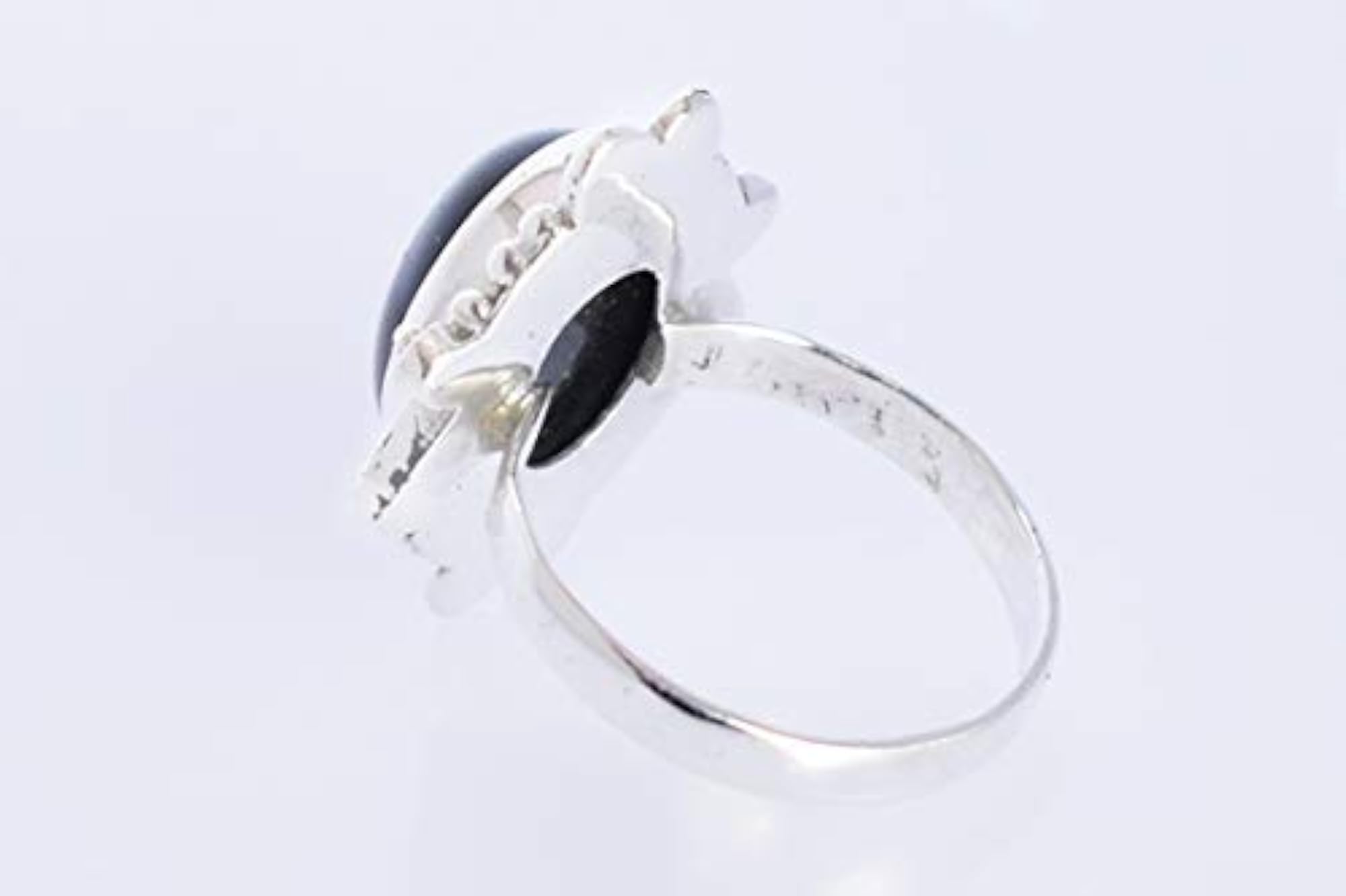 Blue Sunstone Oval Gemstone 925 Sterling Silver Bridal Ring