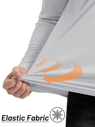 Men’s UPF 50+ Sun Protection Rash Guard 1/4 Pullover Zip Up Fishing Running T-Shirts2