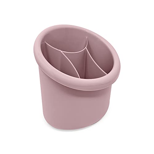4 Compartment Cutlery Drainer Caddy | High Grade Plastic Utensil Holder for Kitchen | Cleaning Tools Organizer for Home & Kitchen (Pink - D3) - Image 7
