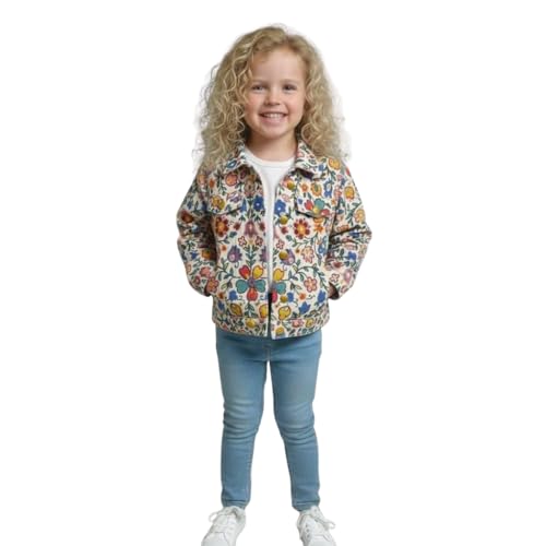 Image of A.T.U.N. (ALL THINGS UBER NICE) Trendy Girls Denim Jacket | Casual Outerwear with Full Button Front, Smart Collar & Pockets | Stylish Casual Kids Jacket for Everyday, Travel, Party & Daily Style