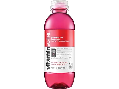 vitaminwater power-c electrolyte enhanced water w/ vitamins, dragonfruit drinks, 16.9 Fl Oz (Pack of 24)