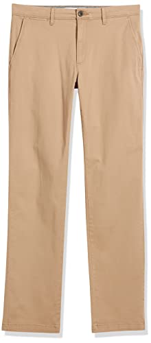 Amazon Essentials Men's Slim-Fit Casual Stretch Khaki Pant, Dark Khaki Brown, 32W X 32L #TOP5