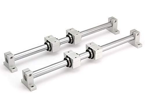 Set: 4 x cuscinetti lineari SCE20SUU/2 x alberi di precisione 20 mm h6 levigati e temprati, 540 mm/4 x supporti d'onda SH20 – EMS 1620B – L500