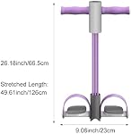 Rope de résistance à la traction à pédale multifonctionnelle, Rope à tension multifonctionnelle 6-Tube Bande élastique de résistance à la pédale des pieds pour Abdomen, Waist, Arm,Tummy Exercice entraînement d'étirement(Couleur:Purple)