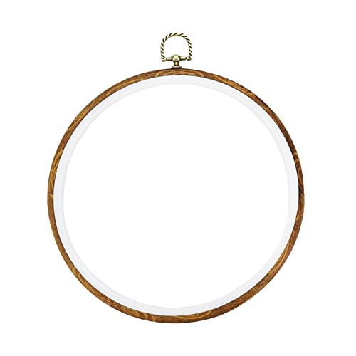 Semetall 4Pcs Round Embroidery Hoops 8 Inch Imitation Wood Embroidery Display Frame Mini Cross Stitch Hoop For Fabric Embroidery And Christmas Decoration #TOP4