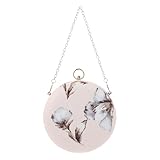 DOITOOL Bolso de Noche y Protector de Cosméticos Beige Portátil de Poliéster con Cadena para Mujer Adecuado para Viajar y Ocasiones Obsequios