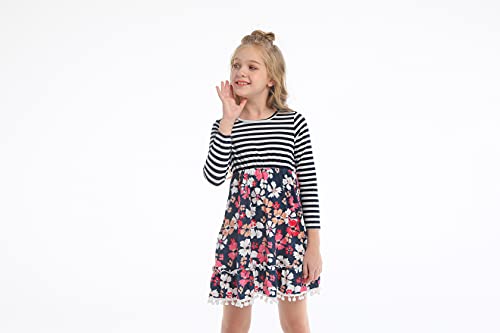 Toddler Girls Long Sleeves Dress Casual Spring Fall Winter Party Princess Dress3