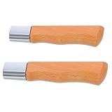 NULYLU Küchenmesser Ersatzgriff 2 Stück aus Ergonomischem Buchenholz mit Gebogenem Griffdesign und Rutschfestem Holzgriff für Kochmesser und Messerreparatur zu Hause