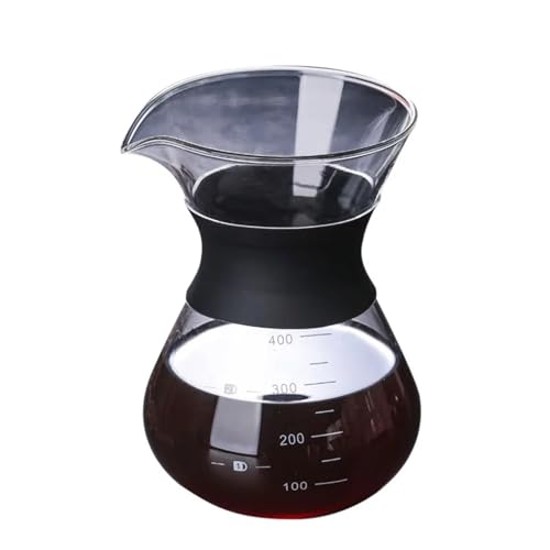 WSQHAO Cafetera de vidrio reutilizable con filtro acero inoxidable, 200 ml / 400 goteo for baristas para Café(400ML)