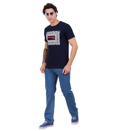 Image of Men's Super Combed Cotton Round Neck Half Sleeve T-Shirt | Soft Breathable Cotton Fabric | Stylish Comfortable Wearfor Men | Quality Regular Fit