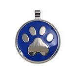 LuckyPet Pet ID Tag: Paw Print Jewelry Tag - Custom engraved cat tags and dog tags -Many colors available!