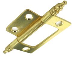 2" x 7/8" Brass Plated Non-Mortise Hinge with Finals | Pack of 20 | Cabinet Door Hinges | Furniture Hardware | NH4-SB (10)