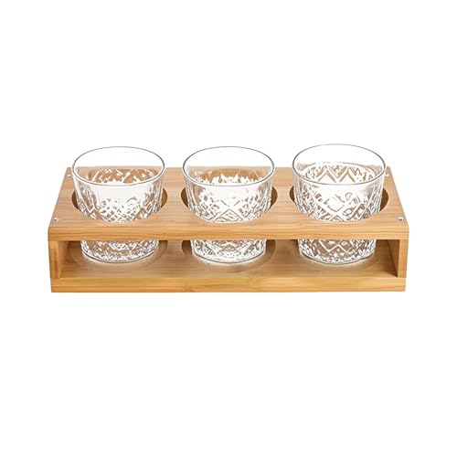 Generico Portavasos para vino – Estantería para vasos de cerveza de madera | Bandeja para botellas con 3 compartimentos para cocina, comedor, salón, casa, apartamento, restaurante, contador