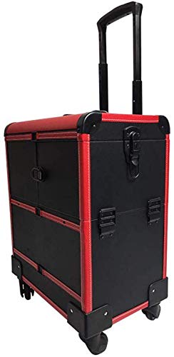 BYCDD Trolley Kosmetikkoffer Schminkkoffer, Multikoffer Etagenkoffer mit 360° Rollen Beauty Make-up Koffer,A – Bild 3