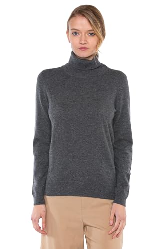 Image of JENNIE LIU Women's 100% Pure Cashmere Long Sleeve Pullover Turtleneck Sweater