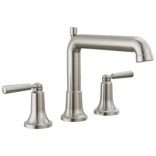 Delta Faucet Saylor Brushed Nickel Roman Tub Faucet, Tub Faucet, Roman Bathtub Faucet, Delta Roman Tub Faucet Brushed Nickel, Tub Filler, Stainless T2736-Ss (Valve Not Included) #TOP22