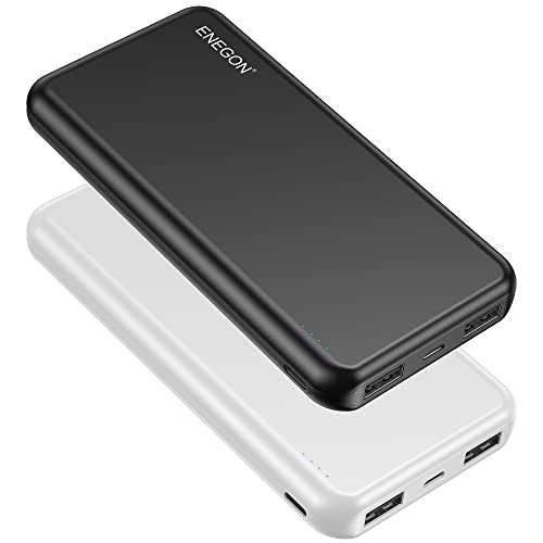 ENEGON 2-Pack Portable Charger Power Bank 10000mAh, The Phone Charger Battery with USB C Input and Dual USB Output for iPhone 14, iPad, Galaxy S22, Pixel, Tablets and etc