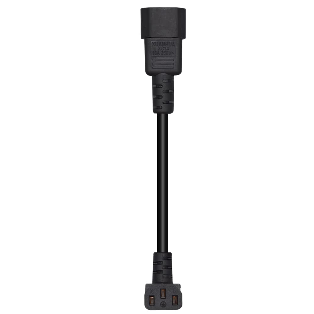 2X Iec Macho C14 Hasta ÁNgulo Recto Hacia Arriba 90 Grados Iec Hembra C13 Adaptador De Extension De Potencia 