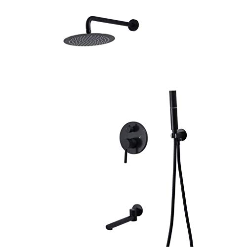 Système de douche LWX finition noir mat élégante et design épuré pour salle de bain moderne