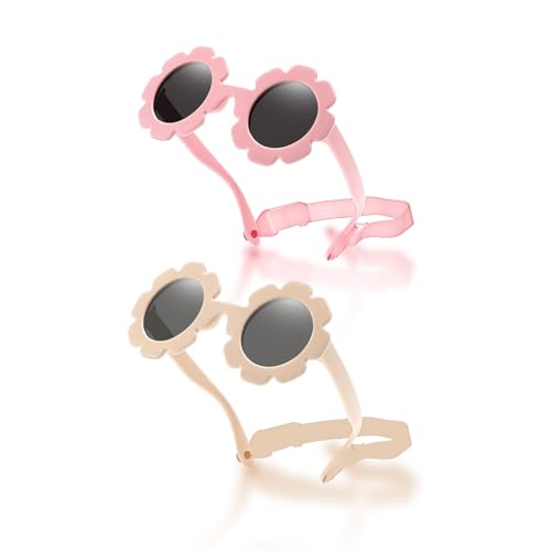 VVQWCY 2 Stück Baby Sonnenbrille mit Riemen, Sonnenbrille für...