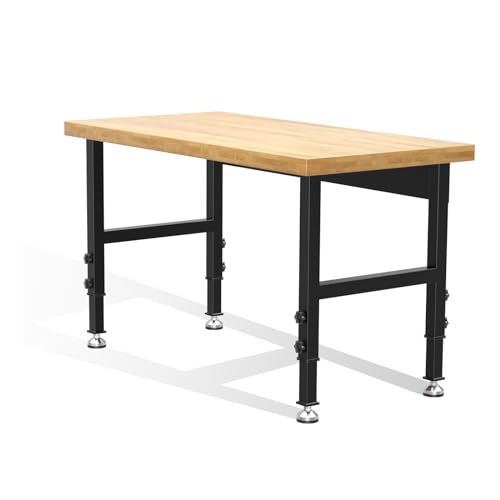 48” Adjustable Work Bench, Heavy Duty Work Table for Workshop, Garage, 3000 Lbs Capacity