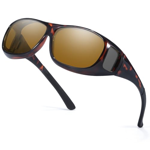 Trysee Polarized Fit Over Sunglasses for Men Women - Wrap Around Style with UV400 Protection TS4106