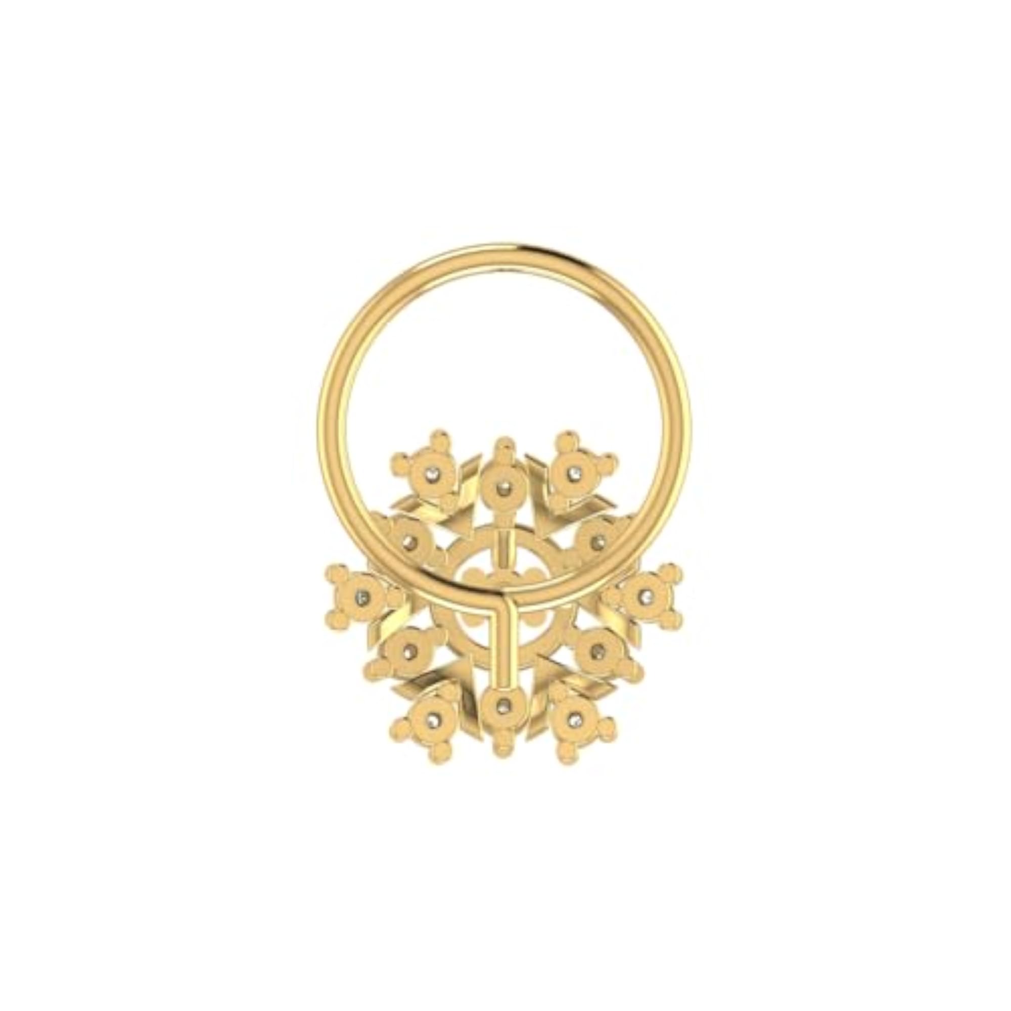 9K BIS Hallmarked Yellow Gold Stud Nosering, Elegant Gift