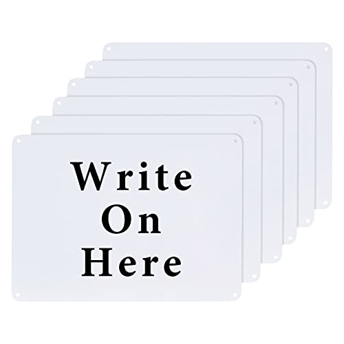 GLOBLELAND 6pcs 15x25cm Kunststoff Blank Warnschild Weiß Werbeschild für Hauswand Bar Café Dekoration Outdoor Indoor