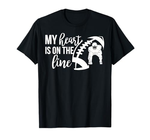 My Heart is on the line vintage football Teams tee regalos Camiseta