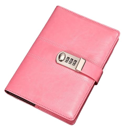 Agenda A5 verrouillable à mot de passe rose pour bureau et fournitures scolaires