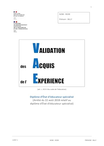 Livret 2 VAE Éducateur spécialisé – Dossier complet validé (2025)