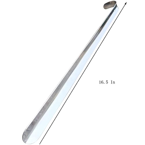 Sununico Long Metal Shoe Horn-16.5 Inch Extra Long Handled Shoehorn For Men, Women, Kids, Boots, Heavy Duty Stainless Steel Shoehorn #TOP2