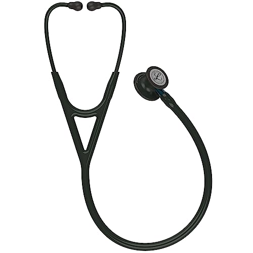 3M Littmann Cardiology IV Stethoskop mit Gratis Gravur und Penlight (Schwarz/Black Edition/Blau Stem)
