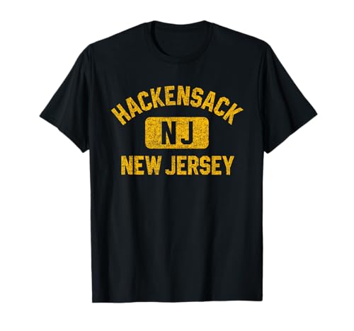 Hackensack NJ Gym Distressed Amber Print T-Shirt