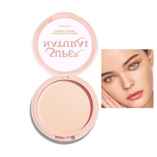Pressed Powder, Colour Correcting Face Powder Compact for Matte Finish, Long Lasting Waterproof Powder Foundation, Silky Lightweight Face Powder Flawless Coverage & Oil Control