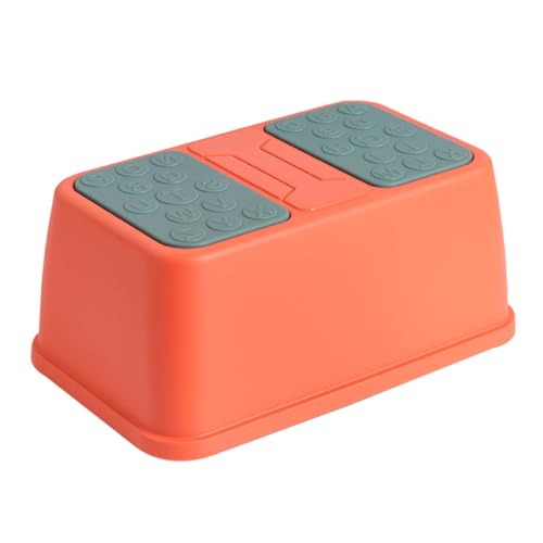 1Pc Non Slip Toilet Stool for Red Plastic Footstool Slip Design for Hand Washing Bathroom Use Stepping Stool for Home Kindergarten Nursery